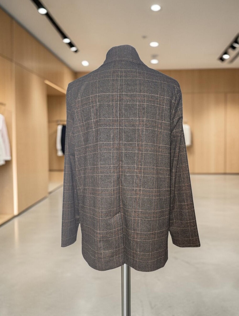 Old Navy Relaxed Twill Blazer M Brown Plaid 2 Button Jacket - Picture 6 of 11